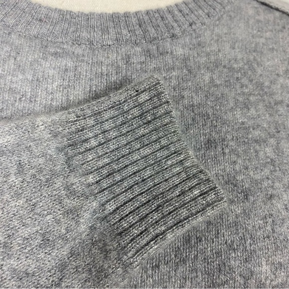 Cashmere sweater Blanket Stitch Crew neck long lined exposed seam Theory - Picture 8 of 9